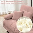 thumbnail image 5 of 4 Seater Modular Sectional Cloud Couch, Chenille Deep Seat Sofa Couch with Pillows and 1 Ottoman, Upholstered Wide Arm Sofa, Comfy Cloud Couch for Living Room, Pink, 5 of 9