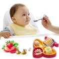 thumbnail image 2 of Tachiuwa Ensemble de Table Divisé Assiette Plateau Alimentaire pour Enfants Bébé Enfants Rouge, 2 of 9