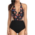thumbnail image 2 of Summer Savings! Ashirexll Womens Swimsuits Bandage One-Piece Bikini Push-up Pad Swimwear Swimsuit Beachwear Plus Size Swimsuit Bathing Suit for Women Watermelon Red M, 2 of 7