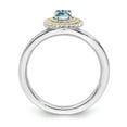 thumbnail image 2 of Sterling Silver & 14K Expressions Aquamarine Ring - Size 9, 2 of 3