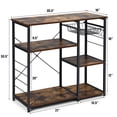 thumbnail image 2 of Costway Industrial Kitchen Baker's Rack Microwave Stand Utility Storage Shelf w/ 6 Hooks, 2 of 10