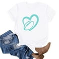 thumbnail image 1 of Blouses pour Femmes Mode Imprimé Manches Courtes Blouse Drôle Col Rond T-Shirt Tops, 1 of 1