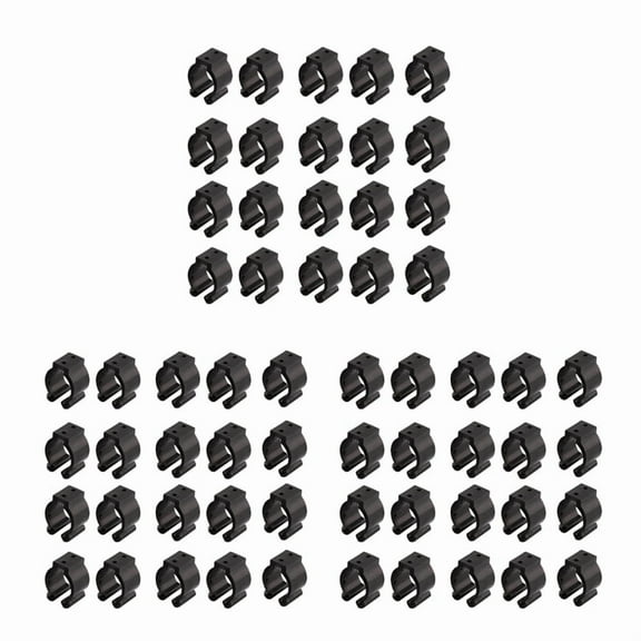 60 Pcs Fishing Pole Rod Holder Clips Black 16mm Inside Dia Fishing Rod Storage Clips,60 x Fishing Rod Clips (not include the screws),black