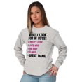 thumbnail image 5 of I Look For In Guys Great Dane Lover Women's Long Sleeve T Shirt Brisco Brands S, 5 of 6