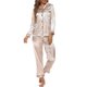 thumbnail image 3 of Conjunto de pijamas de mujer Gibobby Ropa de dormir de satén Beige L, 3 of 5
