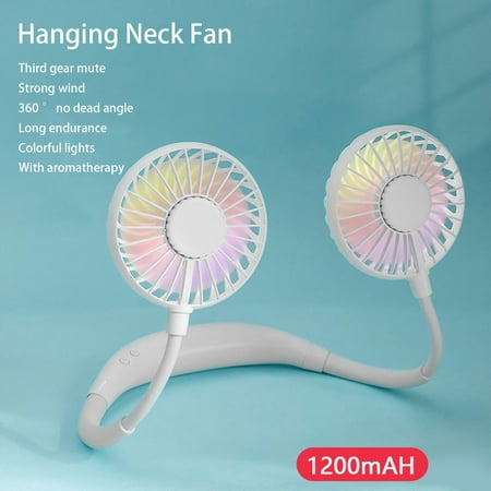 

Desktop Travel Bedroom Hand Rechargeable Mini USB Personal Fan Headphone Design Wearable Neckband Fan With 360° Rotation 3 Adjustable Speeds