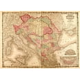 thumbnail image 2 of Vintage Maps 18x14 White Modern Wood Framed Museum Art Print Titled - Austria and Turkey In Europe 1862, 2 of 4