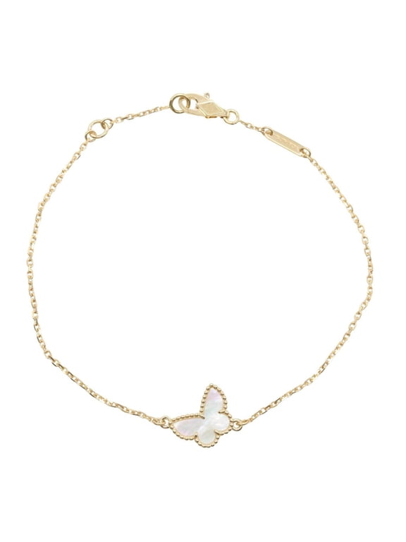 Pre-Owned Van Cleef & Arpels Sweet Alhambra Papillon Mother-of-Pearl Bracelet. 18K (Yellow...