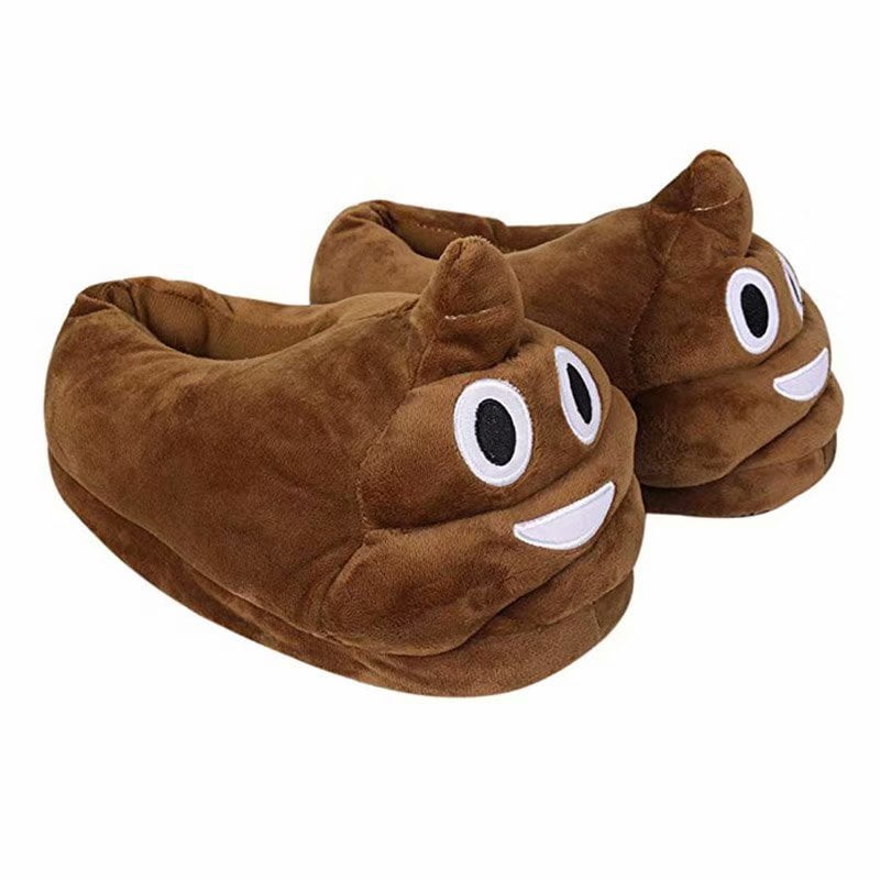One Size Cute Poop Emoji Slippers Plush Cotton Comfortable Indoor Bedroom Shoe