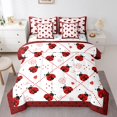 thumbnail image 1 of Erosebridal Literie Coccinelle Rouge Format Grand, Ensemble de Lit Géométrique Buffalo Format Grand, Déco Insecte Volant, Réversible, Léger, 7 Pcs, 1 of 1