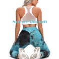 thumbnail image 4 of SEASUM Women's Butt Lift Yoga Leggings Tummy Control Tie Dyed Athletic Pants Textured Workout Running Tights Black+Blue S, 4 of 6