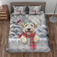 thumbnail image 2 of Playful Soft Coated Wheaten Terrier Welcomes Winter Snowy Day with Cardinal Bird Quilt Bedding Set Wheatie Dog Lover 1 Blanket Bed Cover 2 Pillowcases - 12017, 2 of 5