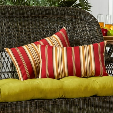 Greendale Home Fashions Rectangular Outdoor 12-inch x 19-inch Roma Stripe Accent Pillows (Set of 2)