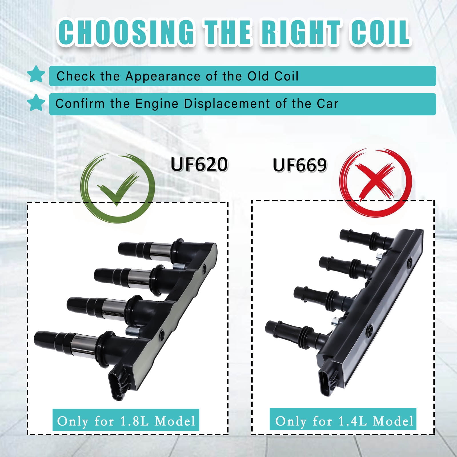 RAWOK UF620 Ignition Coil Pack Fits Chevy Cruze Sonic 1.8L, Replace C1646