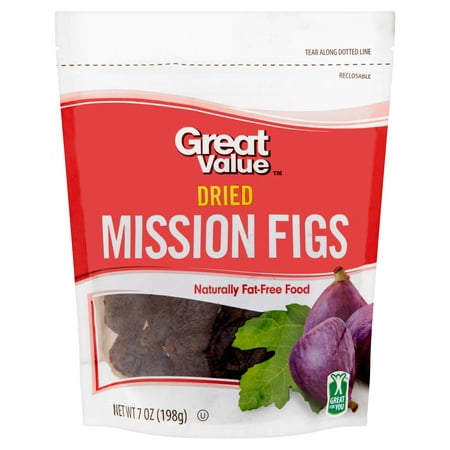 (4 Pack) Great Value Dried Mission Figs, 7 oz (Best Way To Eat Dried Figs)