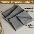 thumbnail image 4 of Native Fab 4 Pack Hemstitch Cloth Napkins Cotton Reusable Wedding Party Table - 18x18 - Grey, 4 of 6