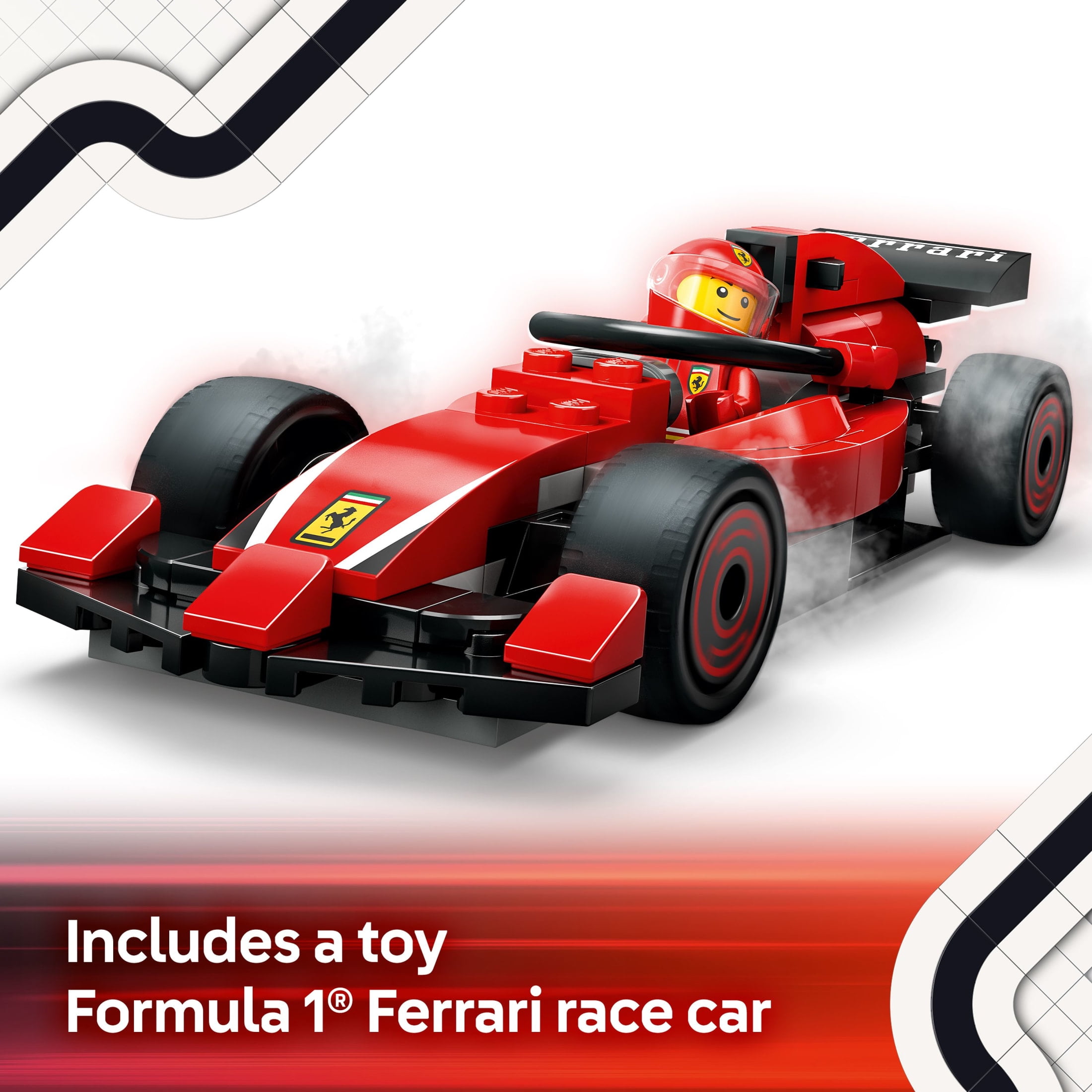 LEGO City F1 Pit Stop & Pit Crew with Ferrari Car Toy - Model Race Car Toy Building Playset for Kids, Boys and Girls, Ages 6+ - F1 Collectible for Fans - Gift for Birthdays - 60443