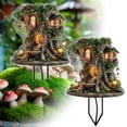 thumbnail image 6 of Eqslft Enchanted Treehouse Garden Stake, Acrylic Fairy Tale Tree House Yard Decor with Glowing Lanterns and Floral Accents, Miniature Garden Art Ornament, 6 of 7