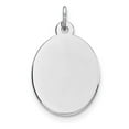 thumbnail image 1 of FB Jewels Sterling Silver Rhod-plate Eng. Oval Polish Front/Satin Back Disc Charm, 1 of 2