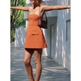 thumbnail image 6 of Yunliwuli Women Summer Mini Party Dress Sleeveless Off Shoulder Tube Top Dress with 2 Pockets, 6 of 9