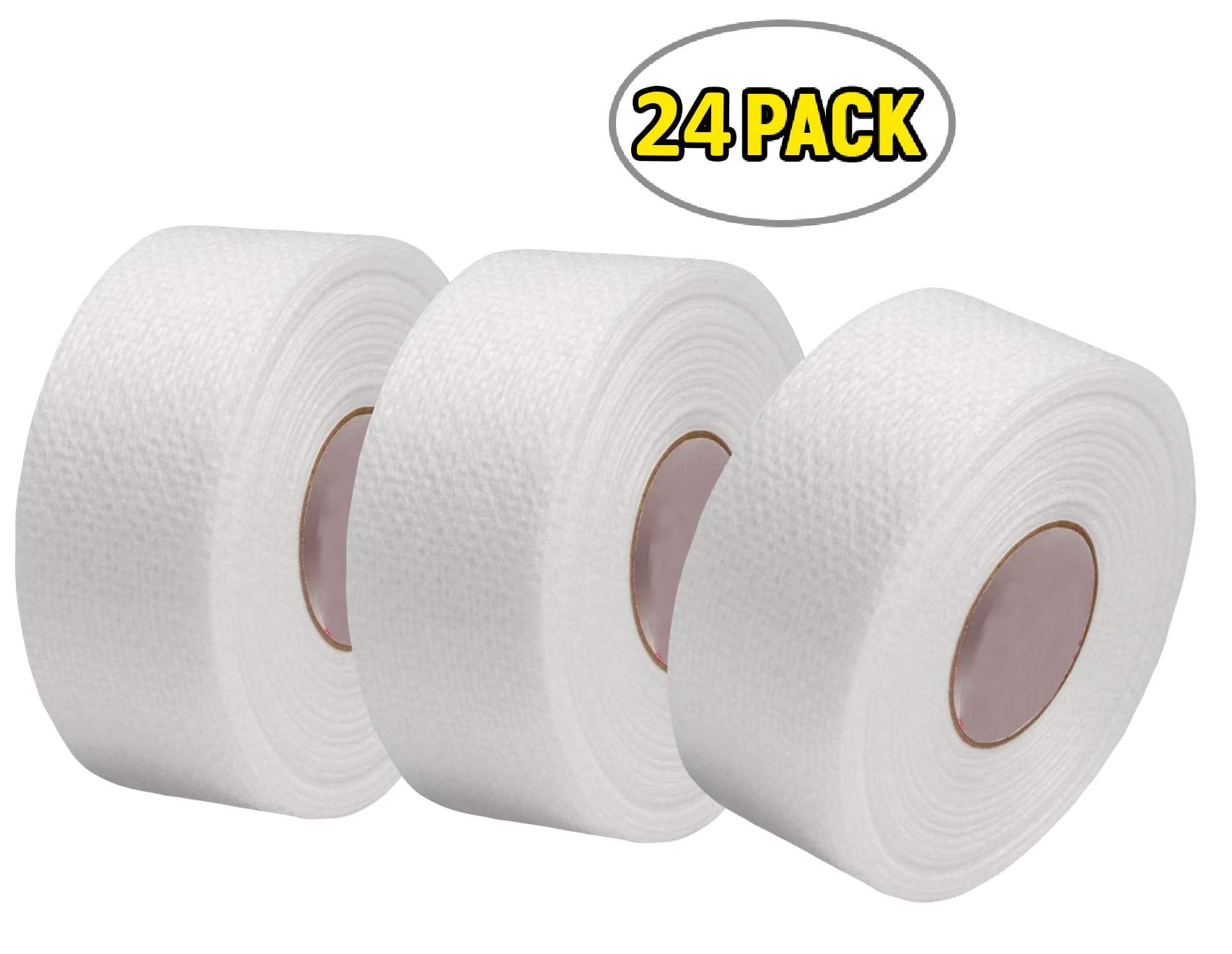 Soft Cloth Surgical Medical Tapes, Hypoallergenic Latex-Free, 24 Count, 1 in x 10 yd
