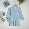 thumbnail image 5 of Jjayotai Women's Turtleneck Ribbed Solid Long Sleeve Sweater Pullover Tops Sky Blue Free Size, 5 of 5