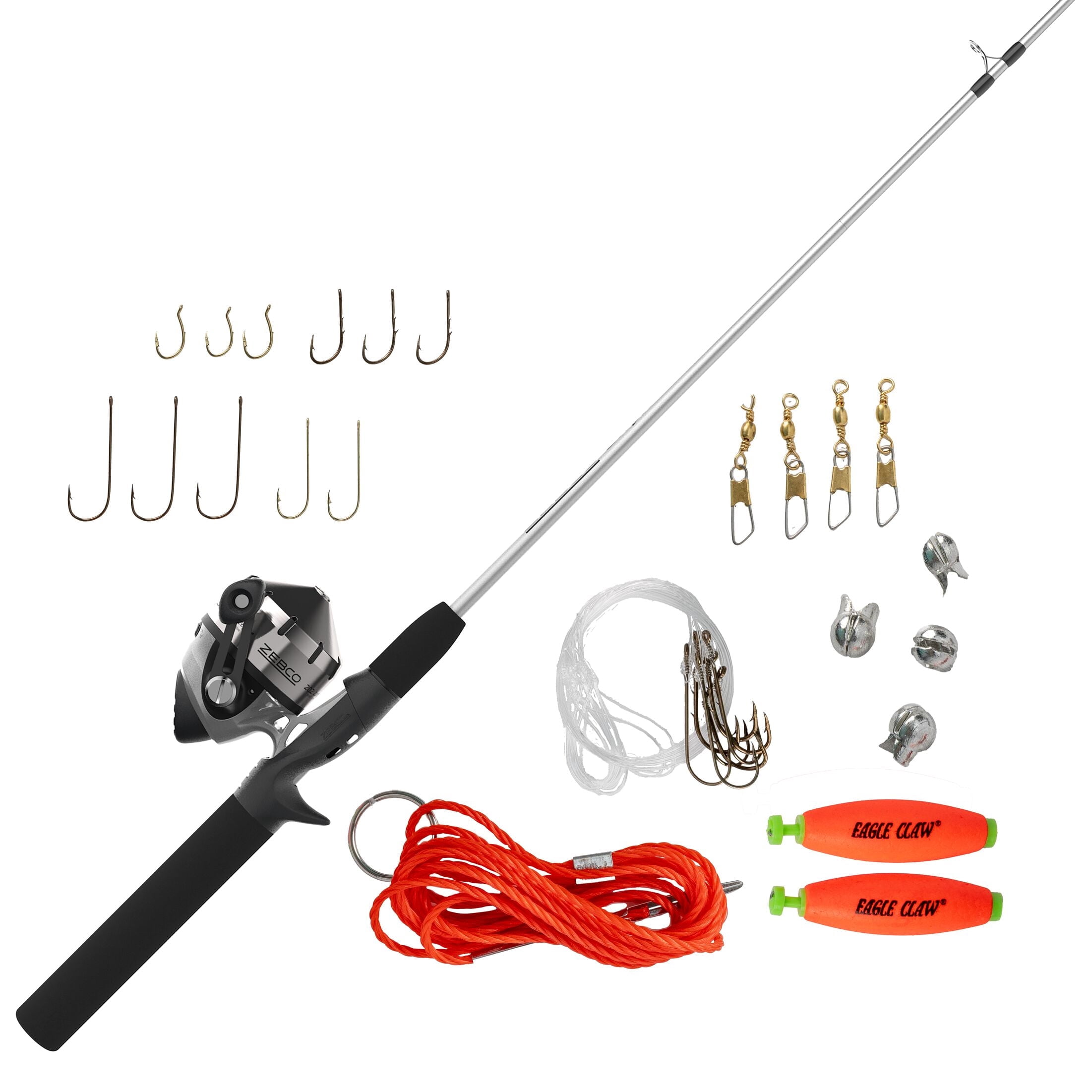 ショアジギングセット Zebco 808 Boss Hawg Spincast Reel and Fishing Rod Combo, 7-Foot 2