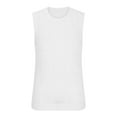 thumbnail image 3 of Sakmal White Men'S Tank Tops White Crew Neck Camisole Solid Loose Fit Ribbed Cutout Mens Sleeveless T Shirts, 3 of 6
