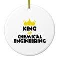 thumbnail image 1 of DistinctInk Hanging Ceramic Christmass Tree Ornament with Gold String - Great Gift / Present - 2 3/4 inch diameter - King of Chemical Engineering, 1 of 2