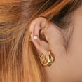 thumbnail image 4 of Lancharmed Gold Plated Stud Earrings for Womens,Gradient Hoops Earring Sister Gift, 4 of 9