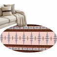 thumbnail image 2 of 3.3ft Round Rug, Farmhouse Boho Non-Skid Rubber Backing Large Area Rugs - Living Room Bedroom Home Office, Retro Ethnic Traditional Patterned Indoor Floor Mat Carpets Washable Rug, 2 of 9