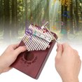 thumbnail image 4 of Kalimba, Mahogany Handcraft 17 Key Kalimba Small  Engraved  For Music Instrument Café, 4 of 8