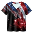 thumbnail image 4 of XAOFW Girl's T-Shirts Short Sleeve V Neck Graphic Print Kids 250Th Anniversary T Shirts Daily Wear Relaxed Fit Tee Shirts Holiday Vacation Versatile Cozy Children Tops, 4 of 4