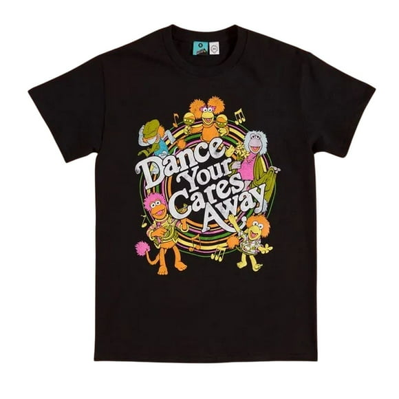 Fraggle Rock Adult Dance Your Cares Away Swirl T-Shirt