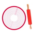 thumbnail image 2 of GROWTH TANK Rolling Pin and Baking Pastry Mat Set DIY Rollers for Cookie Home 30x4cm Wooden handle, 2 of 9