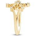 thumbnail image 4 of Gems Jewels 14K Yellow Gold Plated 1Ct Round Cut White Diamond Wedding Engagement Snowflake Ring 925 Sterling Silver For Women's -5.5, 4 of 4
