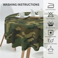 thumbnail image 4 of Camo Round Tablecloth 60 Inch Military Camouflage Tablecloth Waterproof Polyester Army Green Camouflage Decorative Table Cloth for Holiday Kitchen Dining Room Outdoor Patio Party, 4 of 5