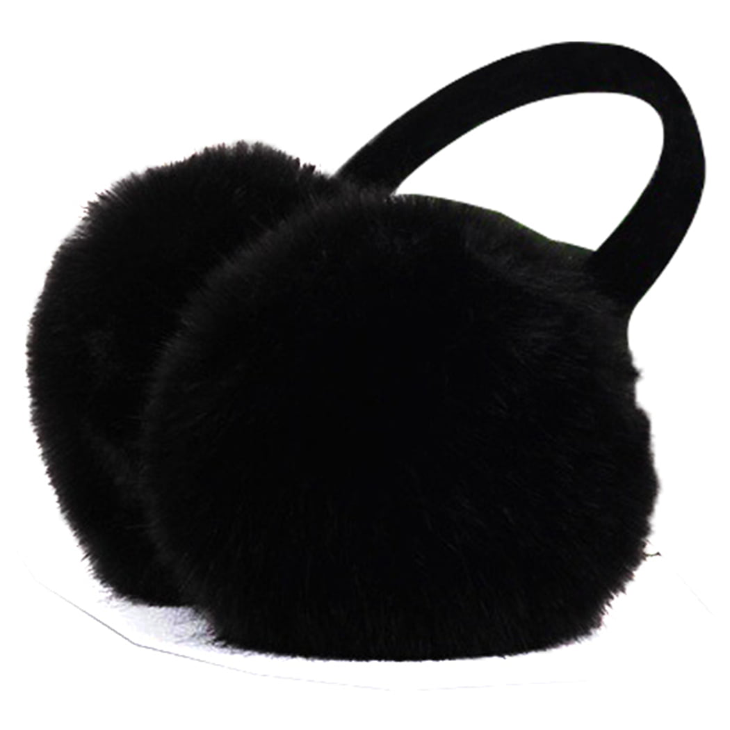Winter Earmuffs for Women Artificial Fox Hair Cold Weather Ear Muffs ...
