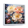 thumbnail image 2 of Designart "Peonies Bursting With Color II" Peonies Floater Framed Canvas Art Print, 2 of 5