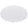 thumbnail image 2 of Restaurantware-Pastry Tek 6 x 6 Inch Lace Doilies, 100 Decorative Tableware Placemats - Disposable, Round, White Paper Table Doilies, For Birthdays, Or Weddings, Table Decor, 2 of 3
