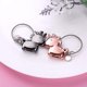 thumbnail image 3 of Juego de llaveros BRILLAR Love Lock de acero inoxidable color negro pistola y oro rosa, 3 of 5