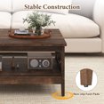 thumbnail image 6 of 2-Tier Farmhouse Coffee Table with Open Shelf, Rectangular Center Table for Living Room, Rustic Brown, 6 of 9