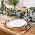 thumbnail image 2 of Orange Black Round 13 Inch Placemats Set of 2, Farmhouse Striped Modern Abstract Art HeatResistant Non Slip Place Mats for Dining Table, Wipeable Braided Kitchen Table Mats for Housewarming, 2 of 9