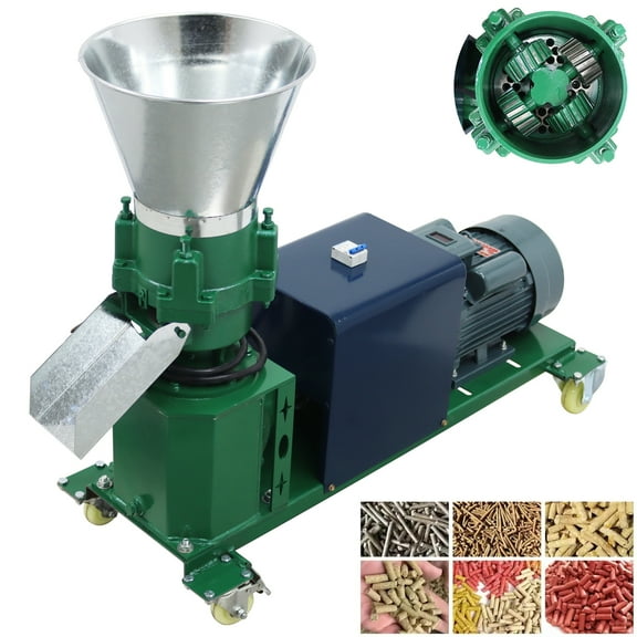 220V Animal Poultry Feed Pellet Mill Machine 8mm with 4 Head Rollers