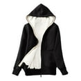 thumbnail image 2 of Black and Friday Deals Idoravan 2023 Winter Coats for Women,Women's Casual Winter Warm Lined Zip Up Hooded Sweatshirt Jacket Coat Black L, 2 of 5