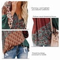 thumbnail image 2 of Blusas De Manga Larga Con Cuello En V Blusas De Manga Larga Con Estampado Floral Blusa Informal Para Mujer Blusa De Manga Larga Con Cuello En V Jersey Con Cordón Estampado Floral ANGGREK  No, 2 of 5