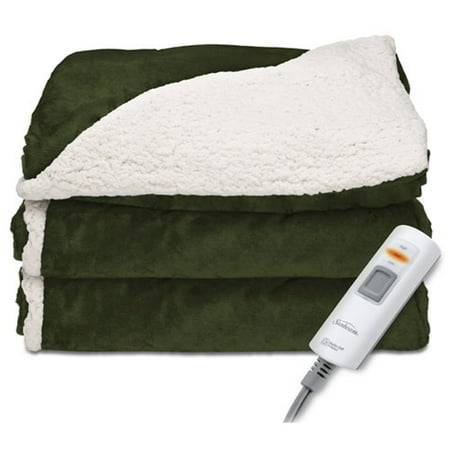 UPC 027045761024 product image for Sunbeam TRT8WR-R608-25A44 Sherpa RoyalMink Electric Heated Throw Blanket - Olive | upcitemdb.com