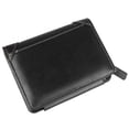 thumbnail image 1 of Monedero con cremallera suave y hebilla envolvente, cómodo, compacto, de piel sintética, moderno, para mujer y hombre, cuadrado negro, 1 of 15
