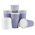 thumbnail image 3 of Restpresso 16 oz Purple and White Stripe Paper Single Wall Coffee Cup - with White Lid - 3 1/2"x 3 1/2"x 5 3/4" - 20 count box, 3 of 11