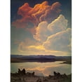 thumbnail image 1 of Vintage Style Atmospheric Cloud Reflections in Lake Modern Watercolour Painting Unframed Wall Art Print Poster Home Decor Premium, 1 of 4